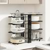 Punch-Free Double-Sided Kitchen Rack: Multi-functional Adjustable Layered Shelf for Cookware & Countertop