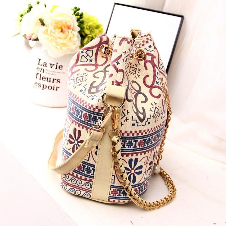 Women Bucket Bag Canvas Handbags Messenger Bags Female Crossbody Shoulder Bags Clutch Bag Purse
