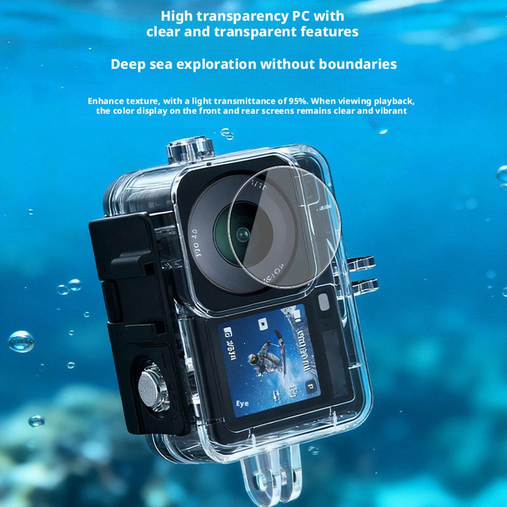Wasserdichtes Gehäuse für DJI Action 6 Tauchgehäuse Schutzhülle Unterwasser-Sportkamera Zubehör-Set 45M Wasserdicht