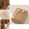 Stylish Long Faux Pearl Earrings For Women Trendy Geometric Chain Dangles
