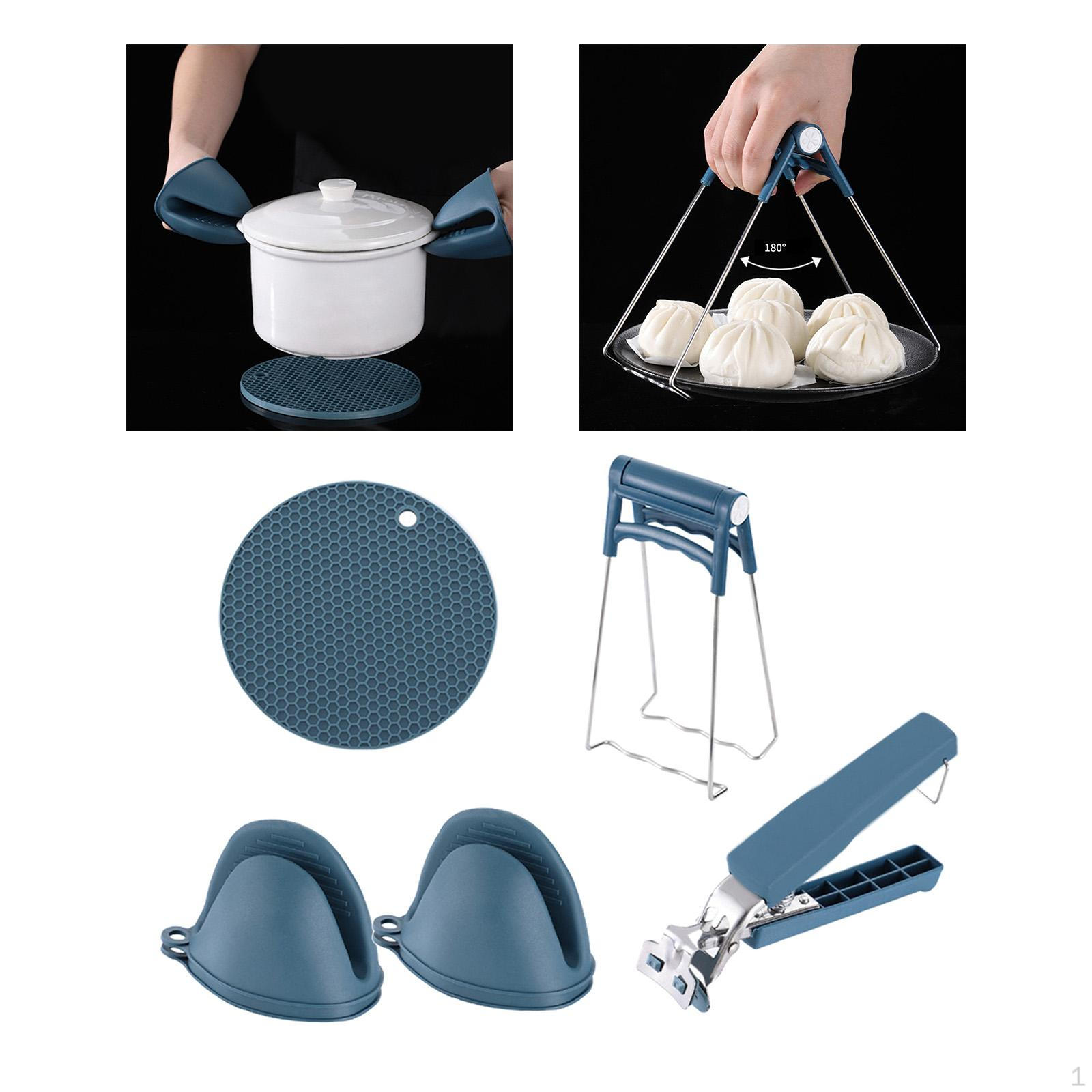 

Kitchen Anti Scalding Set Heat Resistant , Cooking Gadgets, Lifting Tools, for Moving Plate or синій