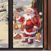 2026 Christmas Static Window Clings PVC Waterproof Sticker Door Santa Claus Decals for Xmas Holiday Party Decorations