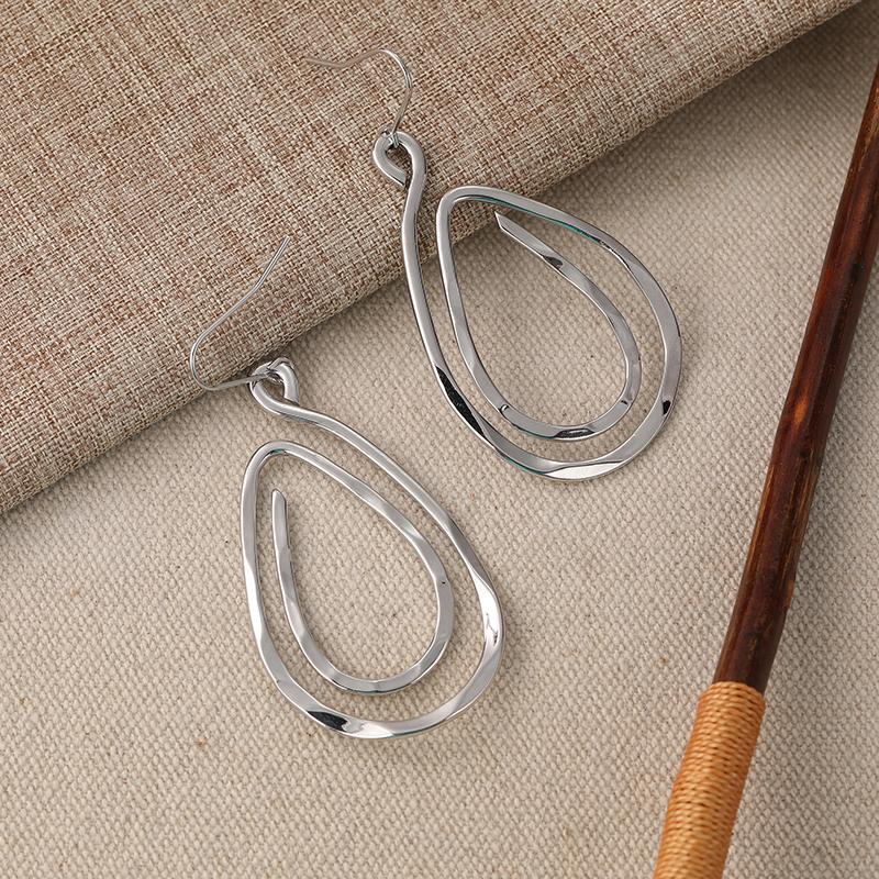 Irregular Spiral Swirl Drop Earrings For Women Silver Color Geometric Dangle Earring Fashion Jewelry Accessories