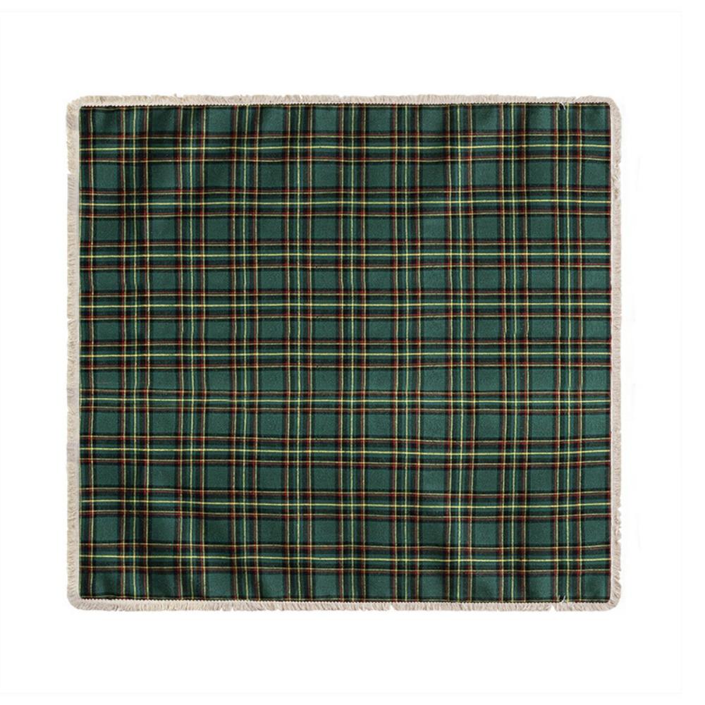 Christmas Slipcover Red Green Plaid Sofa Cover Non Slip Full Cover Fringe Retro Holiday Decor
