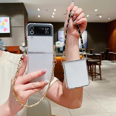 2 tk Lihtne Pehme Silikoonist Kokkupandav Telefoniümbris Samsung Galaxy Z Flip7 Flip6 Flip5 Flip4 Flip3 jaoks Põrutuskindel Läbipaistev Akrüül Metallist Paeliga Kate