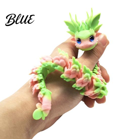 Desk Accessories for Women 3D Printed Articulated Dragon Fidget Toy Cute Ornaments Kawaii Cherry Blossom Decor Stress Relief Toy Adults Fantasy