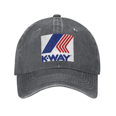 K-Ways Logo Washed Denim Cap Casual Baseball Caps Adjustable Hat Summer Unisex Baseball Hats