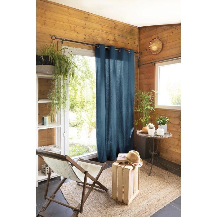 Rideau en coton 140 x 260 cm Kala bleu jean