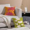 Colorful Flower Illustration Print Art Cushion Cover Pillowcase Short Plush Invisible zipper Room Sofa Cushion Cover