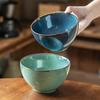 Kiln Change Retro Ceramic Bowl Household Salad Bowl Large Rice Bowl Round Yogurt Bowl Restaurant Tableware Bowl