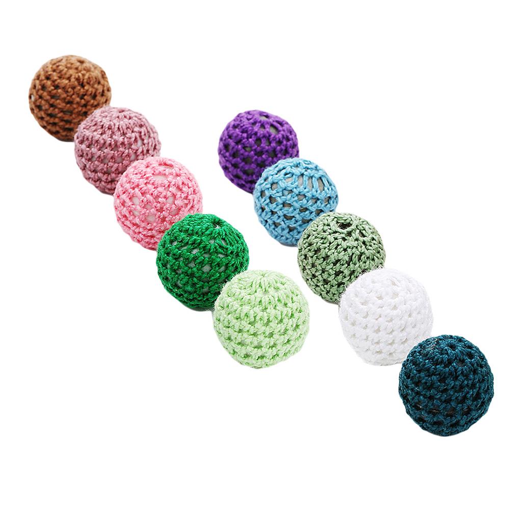 10 kusů barevných akrylových háčkovaných korálků pro výrobu šperků s náhrdelníkem