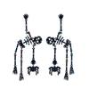 Skull Stud Drop Earrings Pair, Halloween Alloy Statement Jewelry for Costume Styling, Stage Looks and Theme Parties