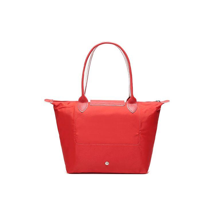 Longchamp Le Pliage Club Mode Lässig Langer Griff Faltbar Reißverschluss Stoff Tragetasche Umhängetasche Damen Taschen Lackrot 2605619P20