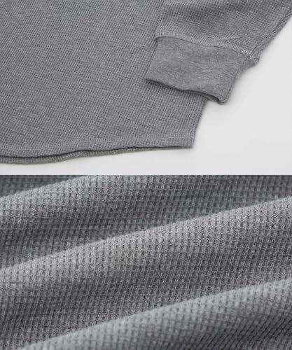 [IMPROVES] [SIDEWAYSTANCE] Waffle Henley Neck Long Sleeve T-Shirt