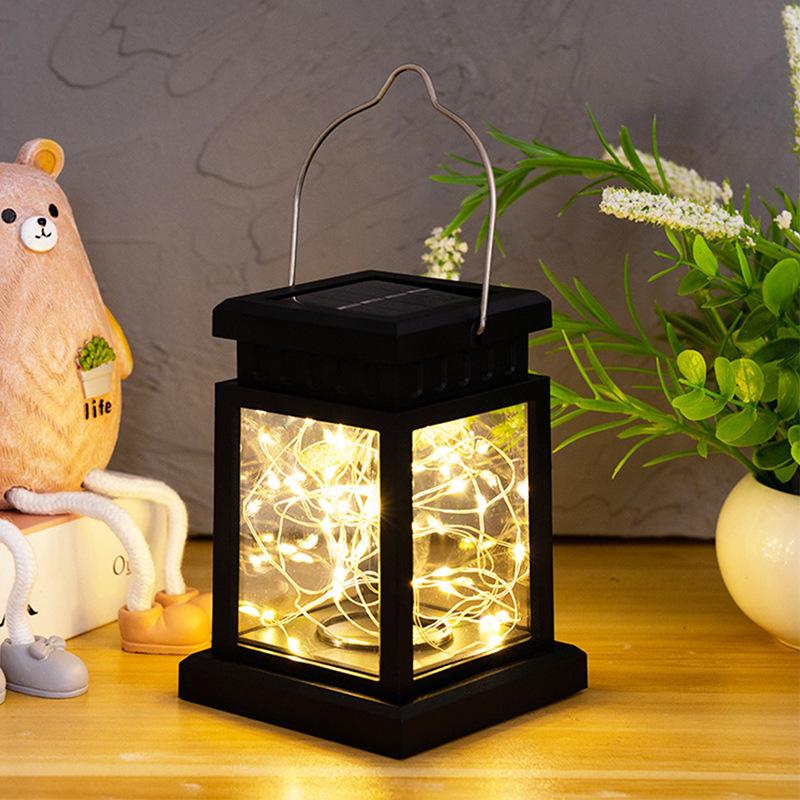 Solar Retro LED Copper Wire Star Lantern Outdoor Atmosphere Lights for Courtyard & Balcony