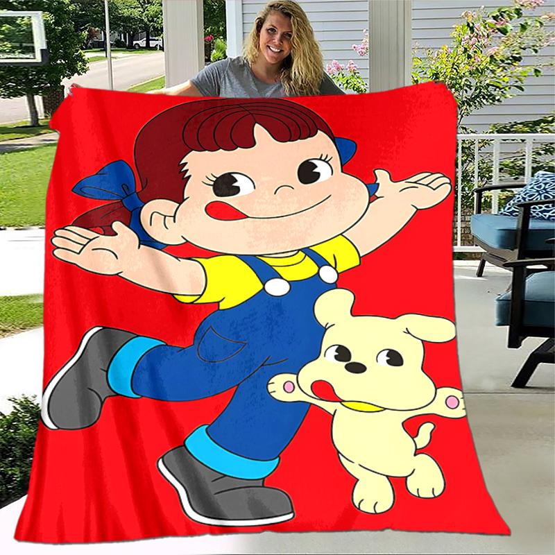 1pc Blanket Peko Chan Print Design, Lightweight Blanket for Sofa, Bed- Soft &Warm, Gift for All Seasons like Christmas, Halloween