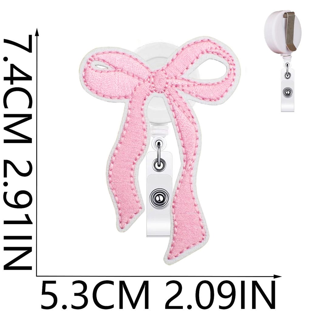 Id Clip Decorative Bow Embroidery Cloth Sticker Easy Pull Patch Sticker Cherry Bow Computer Embroidery Label Ironing