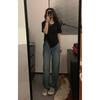 Short T-shirt for Women In Summer Short-sleeved New Drawstring Design Niche Irregular High-waisted Student Top
