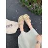 ~ Versatile One-pedal Open-toed Double-breasted Lazy Thick-soled Heightening Slippers Women