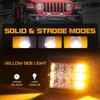 Luminous Explosion Flashing Yellow Work Light 18W for Wrangler Off-road Vehicle Modification LED Engineering Light A-pillar