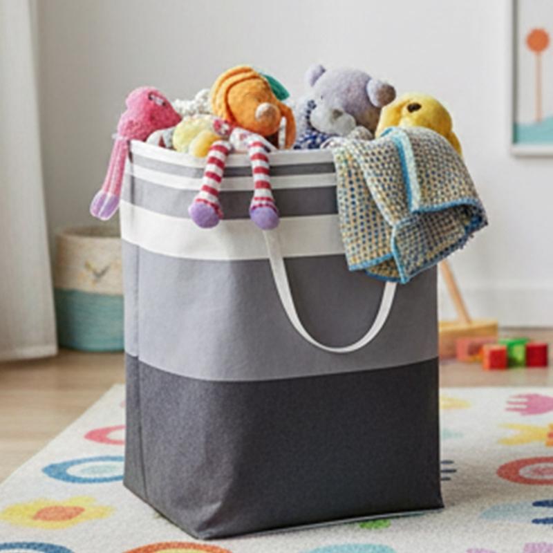 2 Piece Foldable Cloth Laundry Hamper 75L Practical Carrying Handles Space Saving Storage Solution for Bedroom