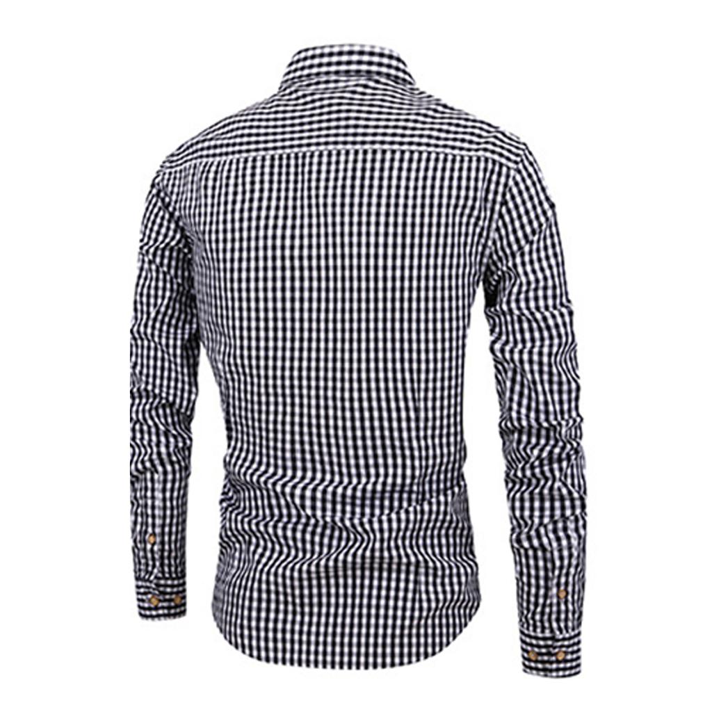 Men's Large-sized Checked Long-sleeved Shirt, Digital Printed Lapel Light Button Shirt For Men