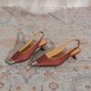Niche Design Sense High Heels Women's Metal Head Summer New Kitten Heel Comfortable Wear with Skirt Versatile Sandals