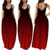 Summer Fashion Women Casual Sleeveless V Neck Gradient Maxi Long Beach Sundress