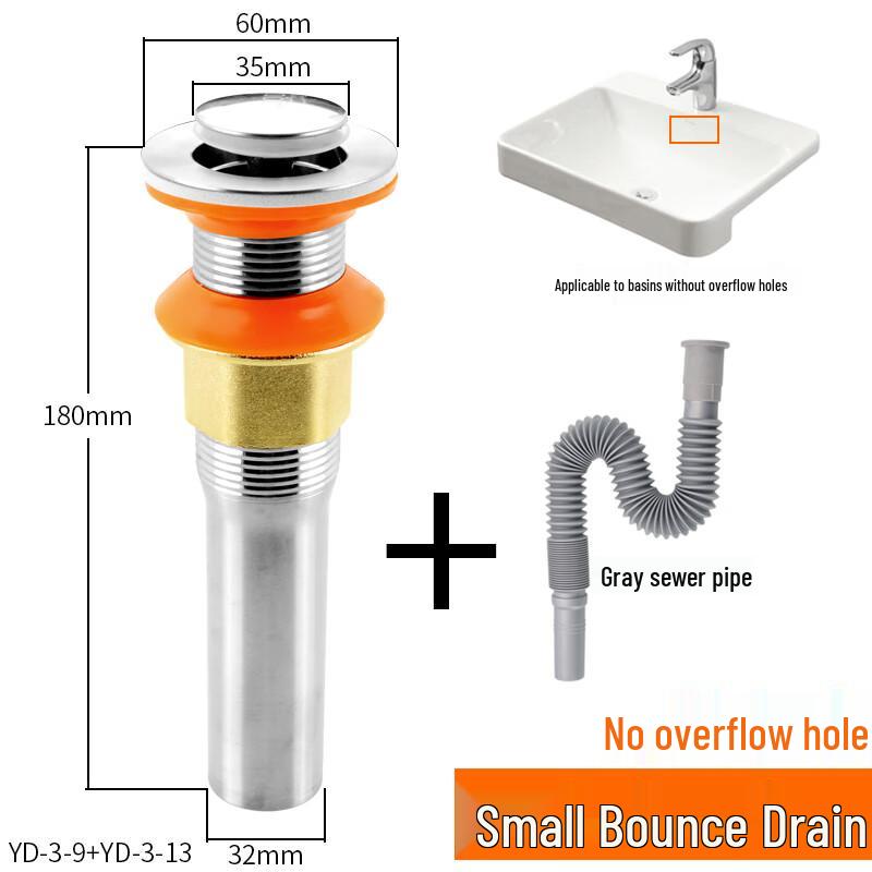 Pop-up Basin Drainer & Odor-Proof Downpipe Set