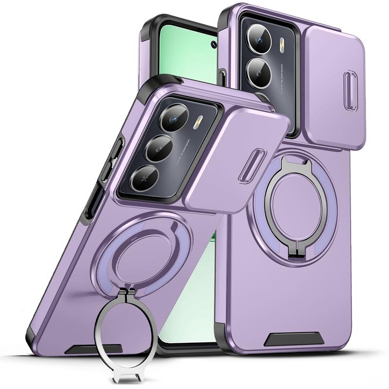 For Realme C75 4G Case Car Magnetic Holder Ring Armor Shockproof Funda For OPPO Realme C75 C 75 RealmeC75 Camera Protect Cover