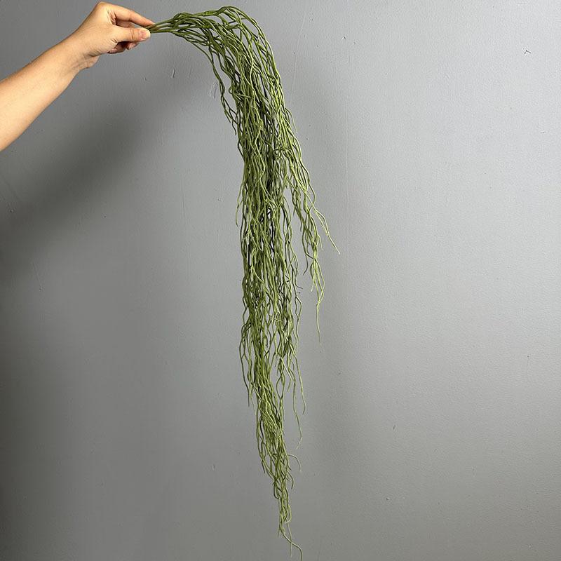 4pcs Plastic Green Plants 95cm Artificial Air Grass Wall Hanging Cafe Garden Decoration Forest Simulation Plant Vine Floral