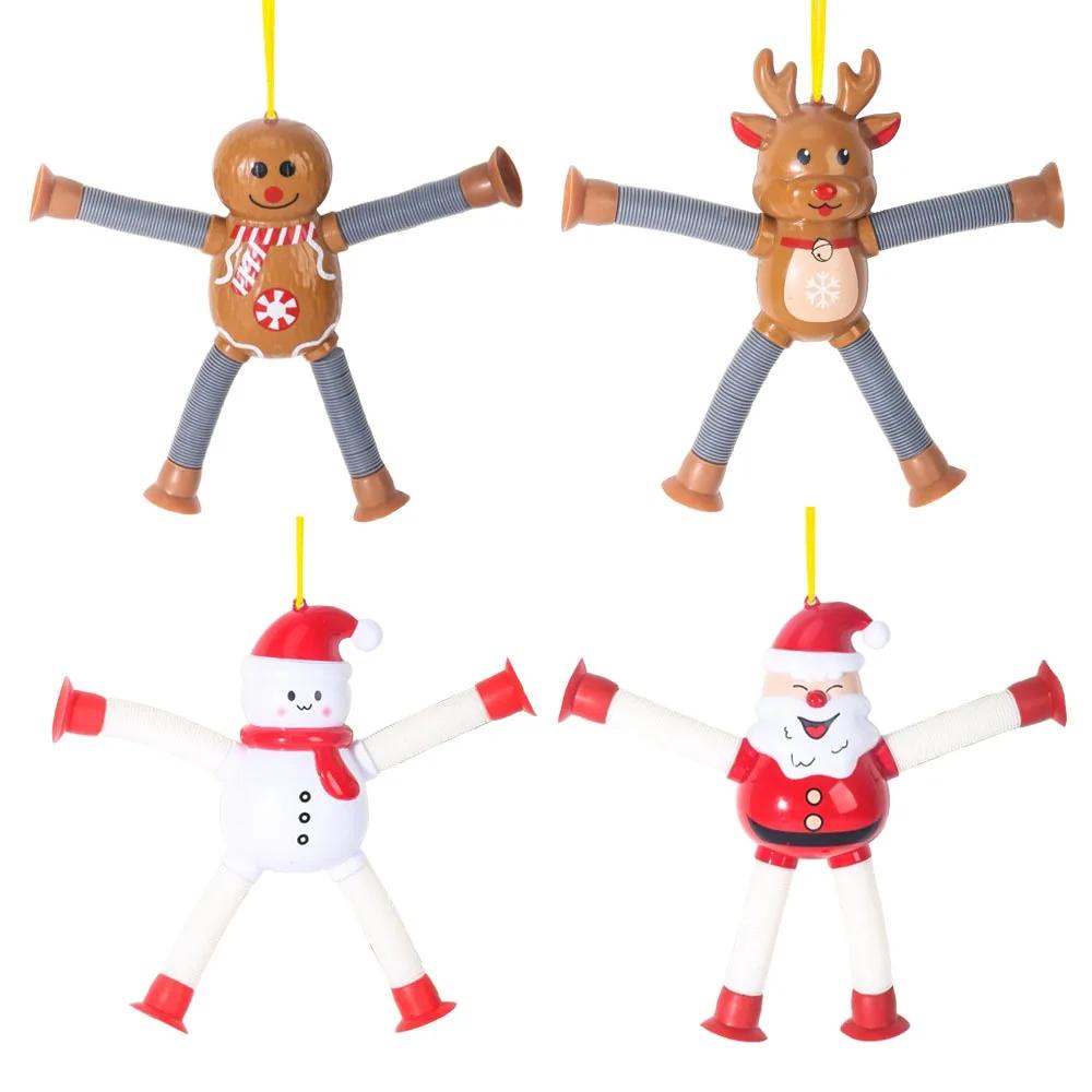 

20Sets Christmas Pendant Small Doll Small Pendant Christmas Tree Ornament Pressure Reducing Telescopic Pipe Toy Decoration 1Set
