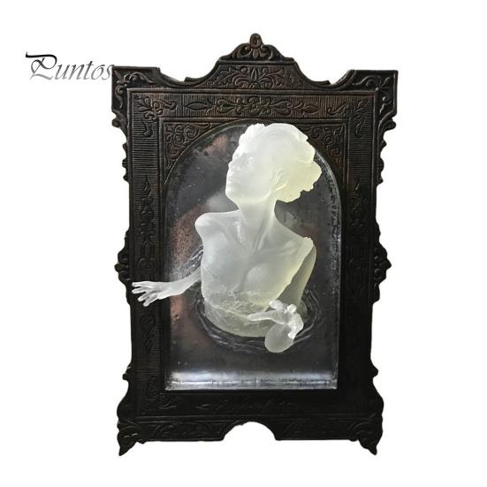 

Зеркальная настенная скульптура призрака, богиня-призрак в зеркале, настенная табличка, украшение в готическом стиле для домашнего декора на Хэллоуин Womens