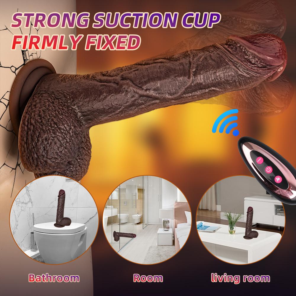 Dildo Automatic Thrusting Vibrator G-spot Stimulator Remote Control Heating Rotating Suction Cup Hands-free Female Pleasure Erotic Adult Women Sex Toy