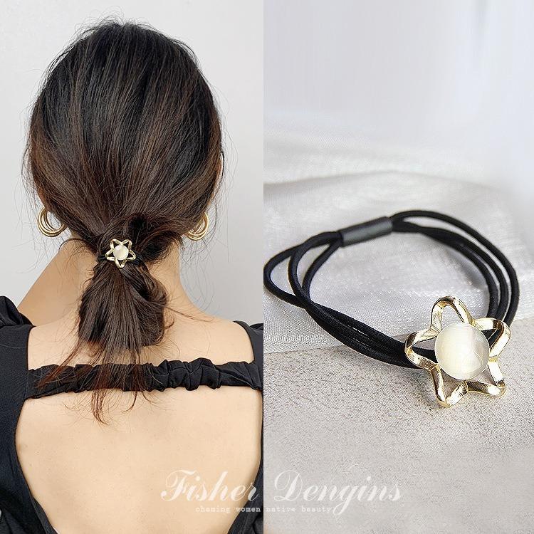 Korean Rhinestone Elegant Scrunchies Women Girls Elastic Hair Rubber Band Accessories Tie Hair Ring Rope Headdress