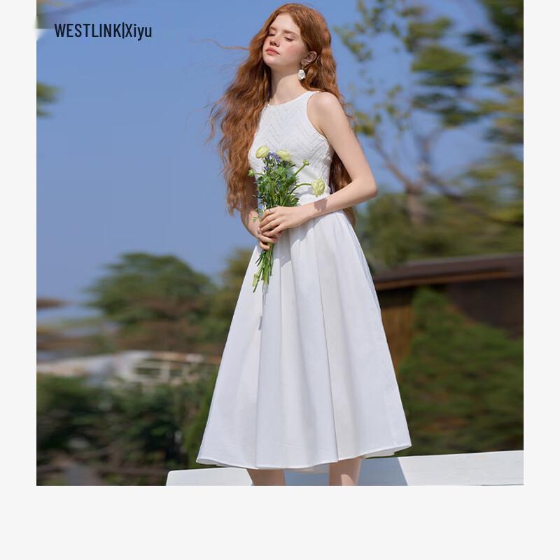 

Xiyu Women s Soft Patchwork Knitted Sleeveless A-Line Dress XL