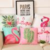Long-legged Flamingo Series Linen Pillowcase Cushion Cover