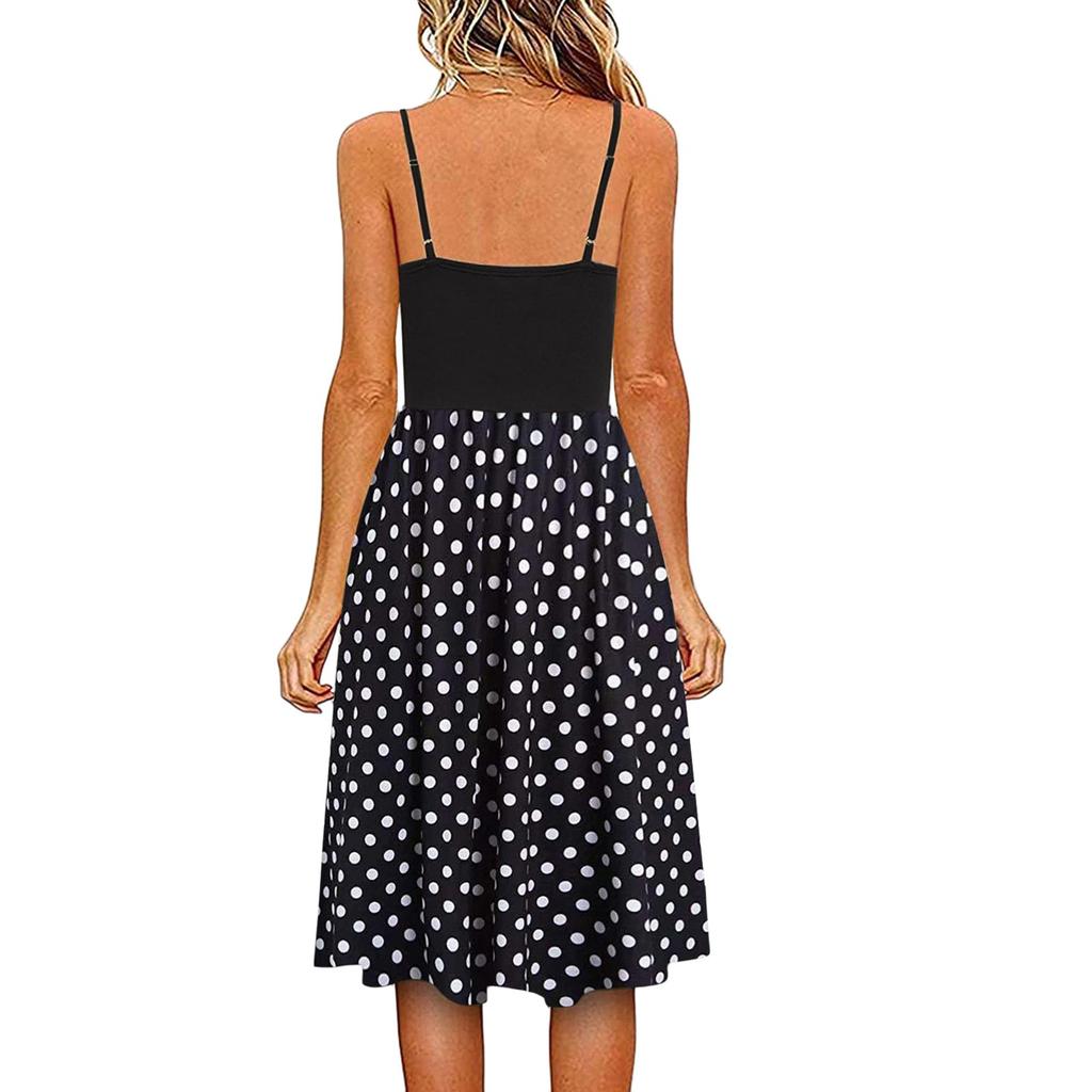 Dresses For Women Casual Summer Spaghetti Strap Tank Sleeveless Beach Dress A Line Dress Loose Sundress