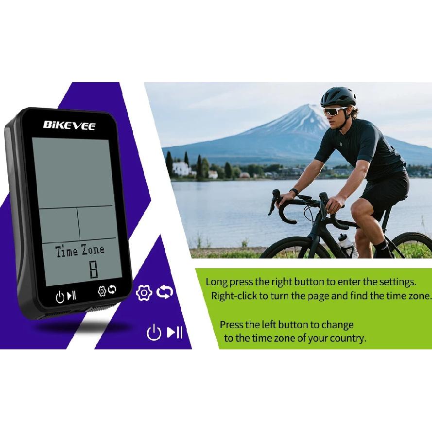 GPS Kabelloser Fahrradcomputer 9 Sprachen Wasserdicht Mit Hintergrundbeleuchtung Halterung Geschwindigkeitsmesser Tacho Stoppuhr Fahrradzubehör