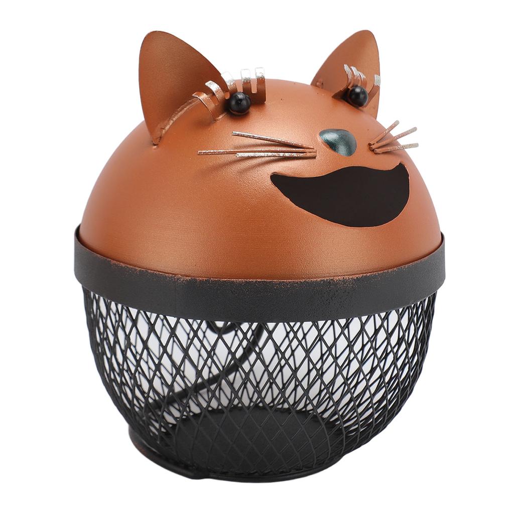 Metal Cat Piggy Bank Innovative Cute Cartoon Fun Cat Shaped Metal Money Box for Kids Present Home De