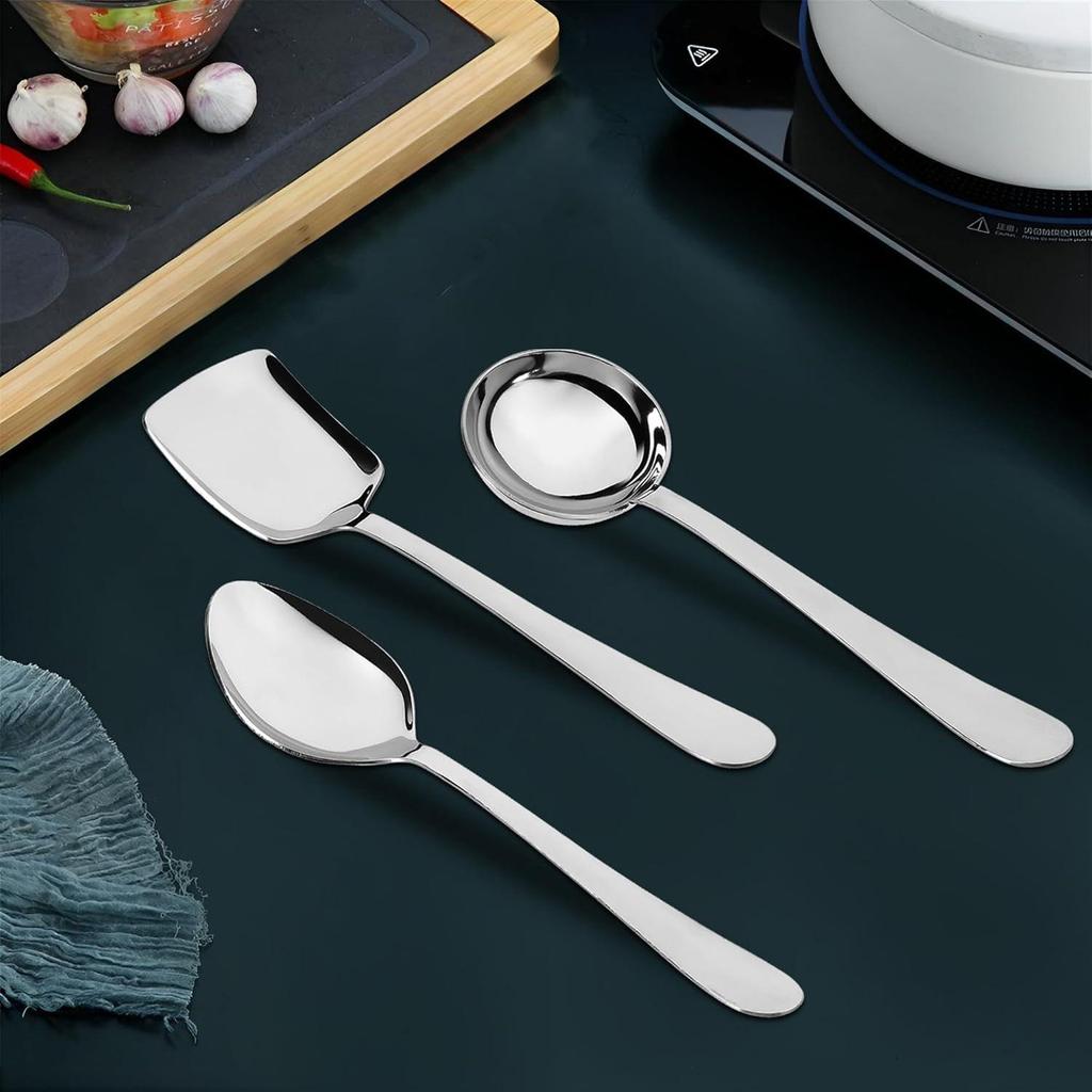 6 Pieces Stainless Steel Serving Spoons Set for Dining Table/Kitchen, 1.8 Mm Heavy Gauge