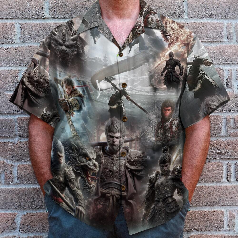 Black Myth Wukong Hawaiian Shirt Unisex T-Shirt XL