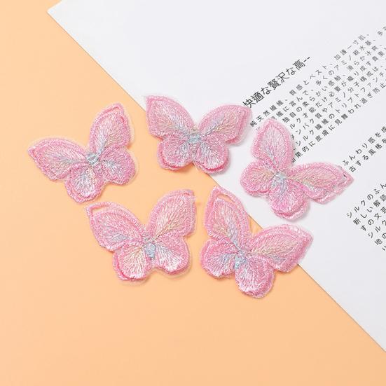 10Pcs Butterfly Appliques Exquisite Handicraft Double Layers DIY Embroidery Butterfly Patches Craft Flower Accessories