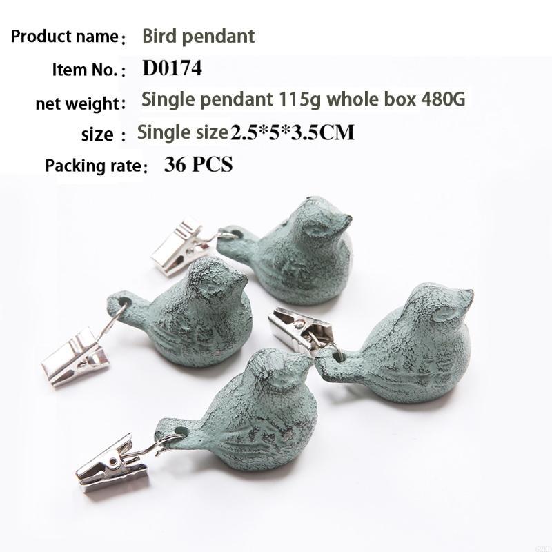 62KD Cast Iron Tablecloth Weights 4 Packs Beautiful Bird Pendants Clips Heavy Duty Tablecloth Clamps for Garden Party Wedding