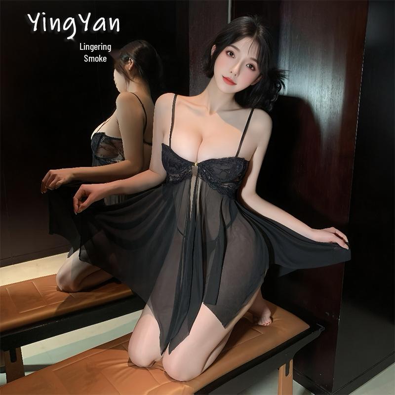 

Соблазнительный кружевной комплект ночной сорочки с подвязками Yingyan с косточками пуш-ап One Size (80-130 lbs)