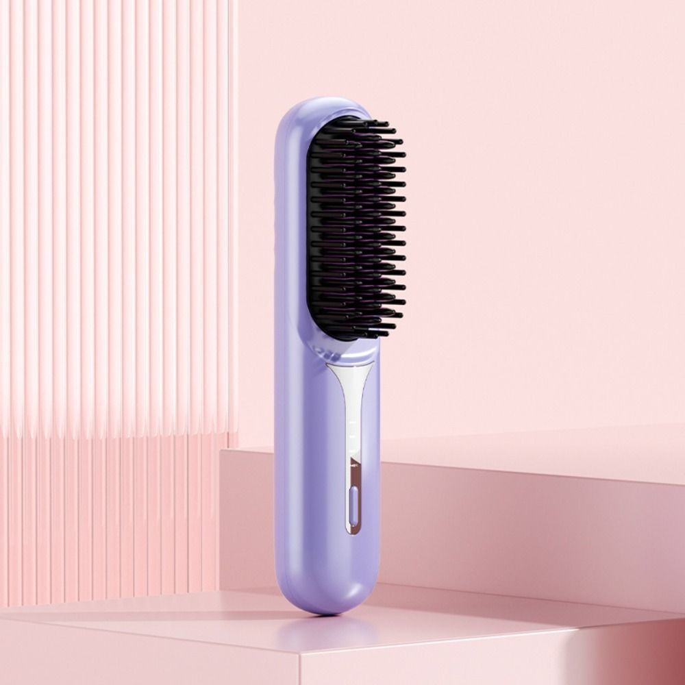 USB Charging Wet Dry Hair Straightener Fast Heating Hair Straightener Brush Gift Women