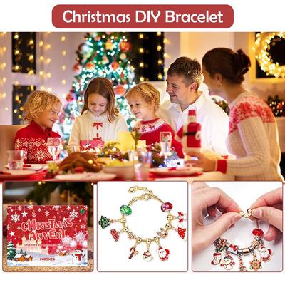 Gold Set 24 Countdown Calendar Creative DIY Design Surprise Experience High-quality Materials Jewelry Christmas Gift