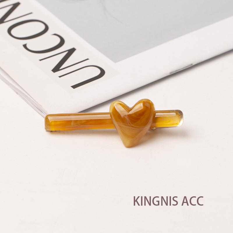 

Корейская заколка для волос в форме сердца: Милые конфетные цвета для женщин кофейный