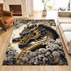 Golden Black Dragon In Clouds Print Carpet Rug for Living Room Bedroom Sofa Doormat Home Decor Non-slip Floor Mat