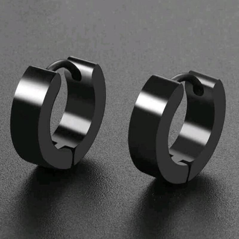 1 /11 Paia Orecchini a Bottone Punk in Acciaio Inossidabile Set di Orecchini Neri Per Uomo Donna Vintage Hip Hop Piercing Gioielli per Orecchie Accessori